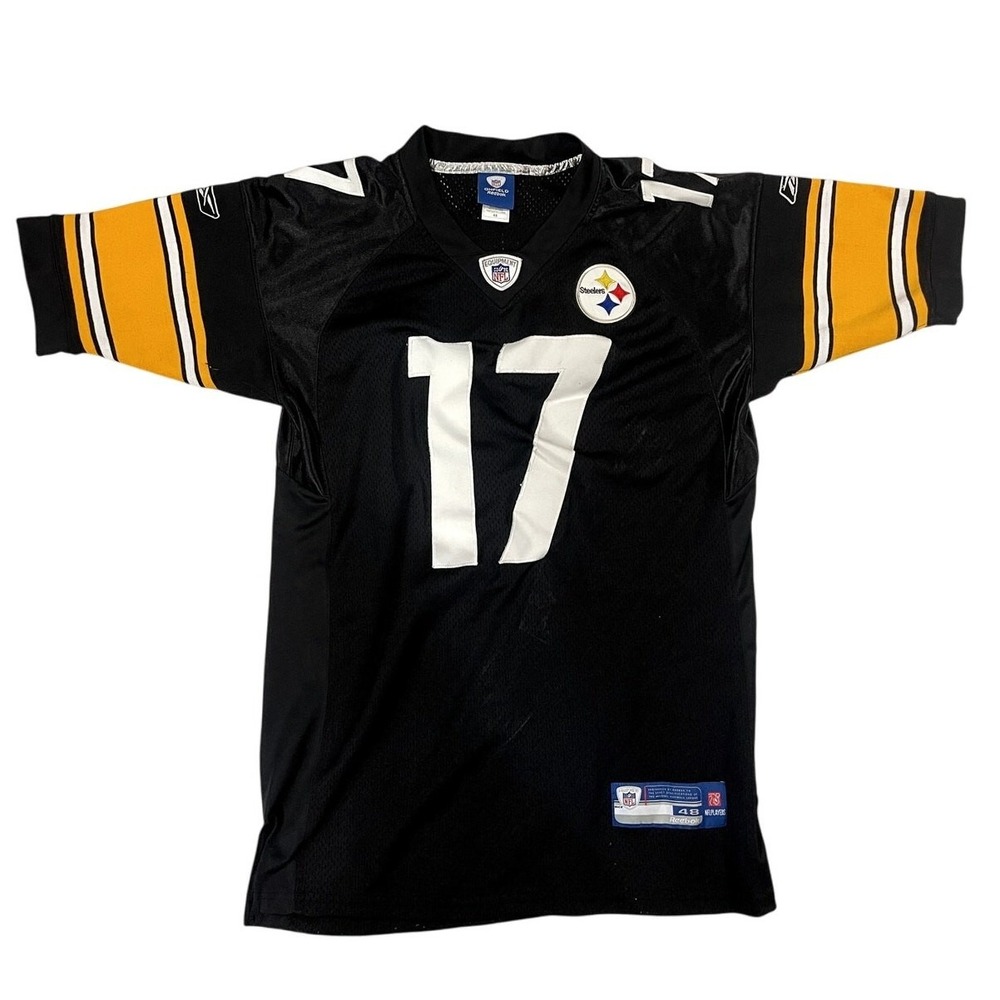 Reebok Pittsburgh Steelers Mike Wallace 17 NFL Jersey Black Size 48